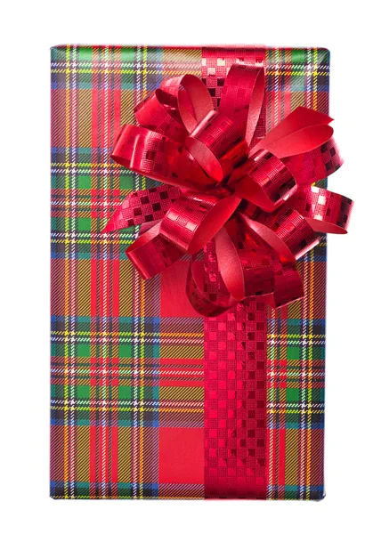 stock image Single Christmas gift box with bow