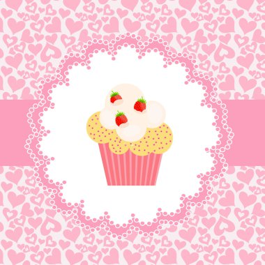 Card with a cupcake illustration