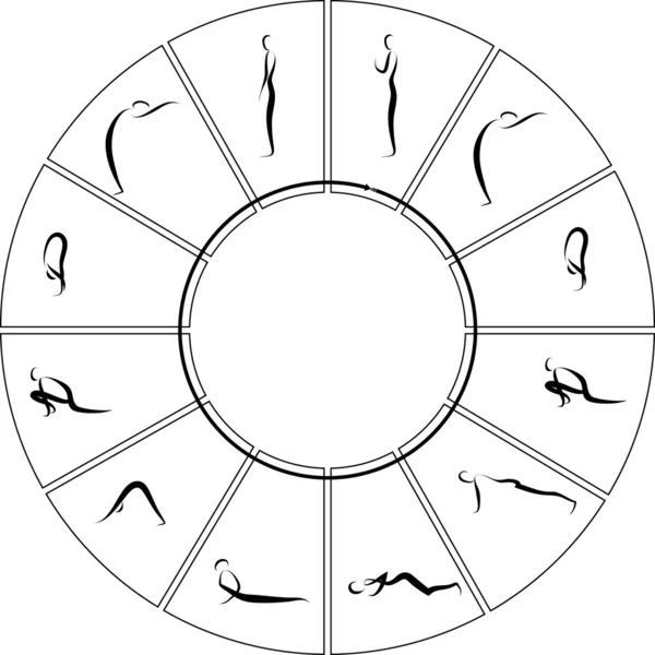 Asana Yoga vettoriale — Vettoriale Stock