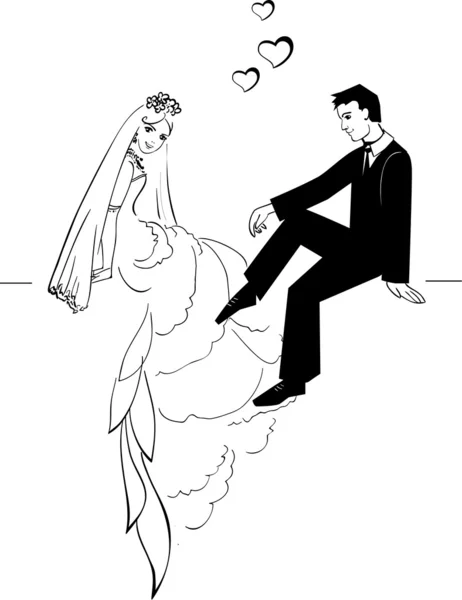 Düğün çifti 02 — Stok Vektör