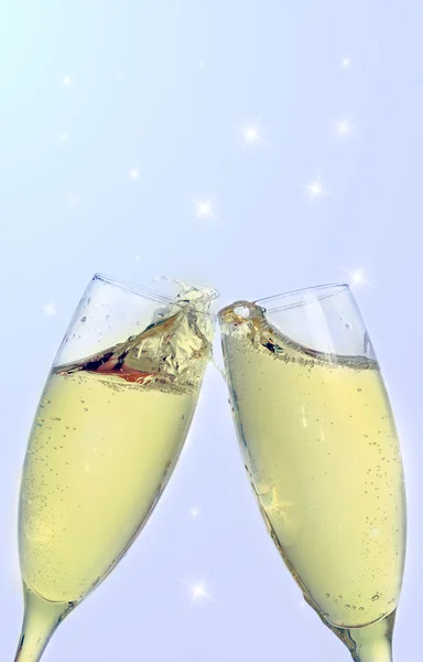 Két üveg pezsgővel — Stock Fotó