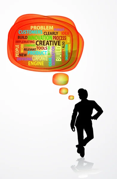 Illustration conceptuelle de l'innovation mots créatifs dans la bulle vocale — Photo