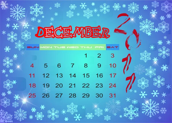 Calendar for December 2011 — Stock Photo, Image