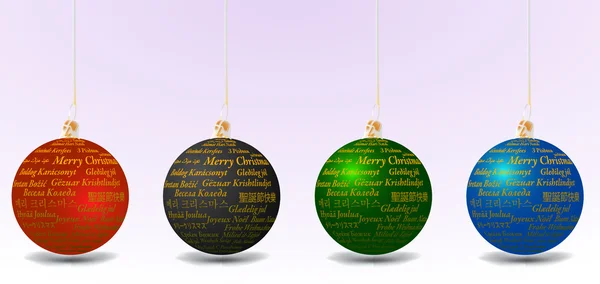 Bola de Natal conjunto com "Feliz Natal " — Fotografia de Stock