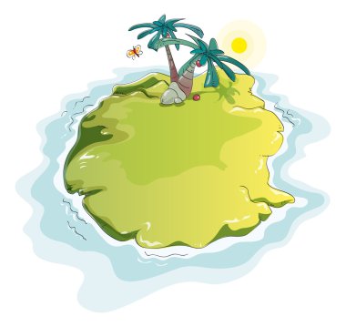 Funny desert island clipart