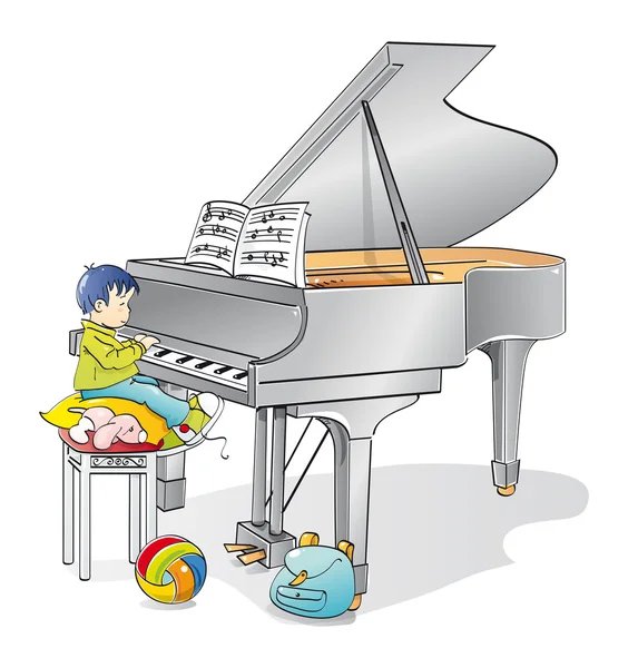 Giovane pianista — Vettoriale Stock