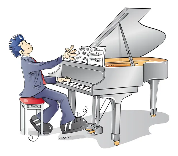 Homem do piano — Vetor de Stock