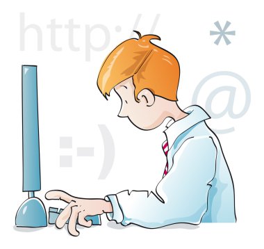 Computer science student clipart