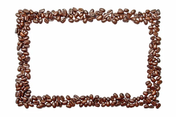 Rahmen aus Kaffeebohnen — Stockfoto