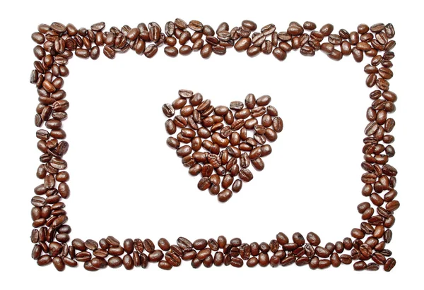Рамка из кофейных зерен — стоковое фото