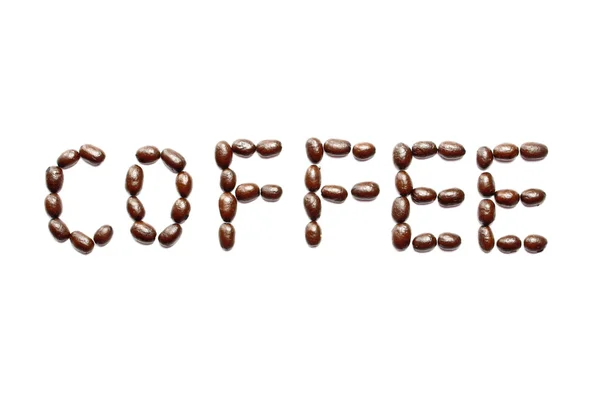 Parola "caffè" isolato su sfondo bianco — Foto Stock