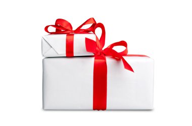 The white box with a ribbon clipart