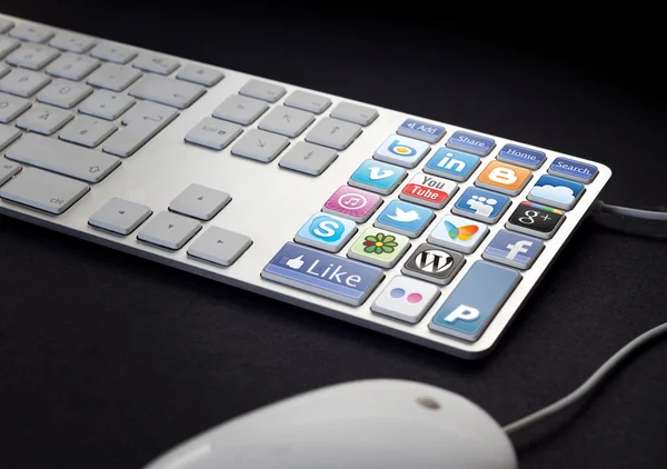 Соціальні медіа клавіатури — стокове фото