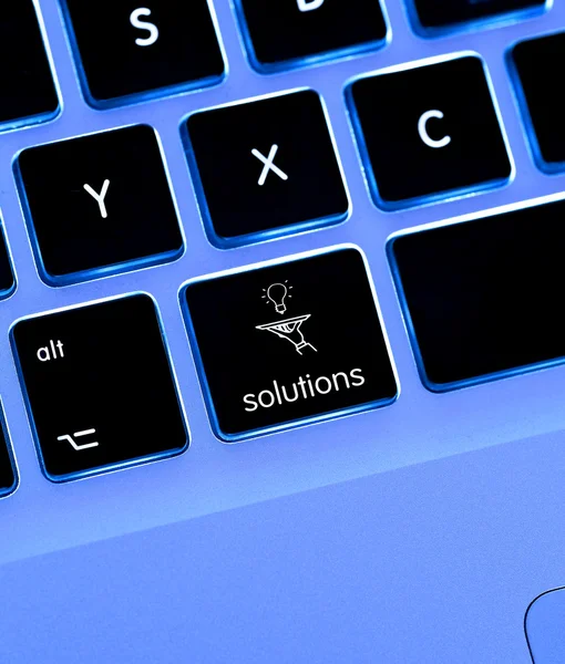 Botão Soluções — Fotografia de Stock