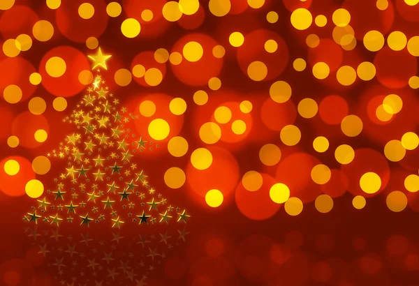 Weihnachtsbaum auf rot — Stockfoto