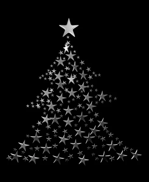 Silver Christmas Tree — Stock Photo, Image