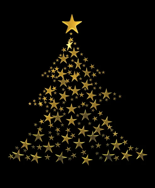 Gold Christmas Tree — Stock Photo, Image