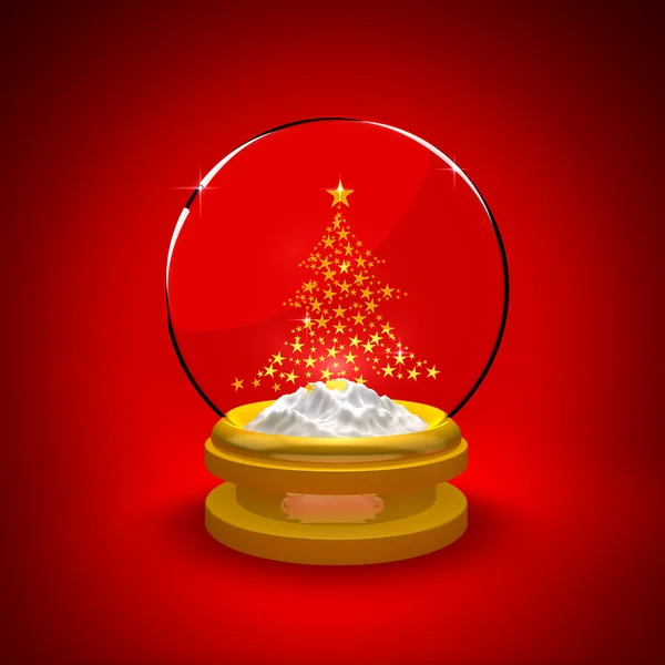Snow Globe with Christmas tree — Stock Photo, Image