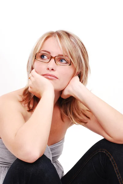 stock image Portrait of a stressed young girl