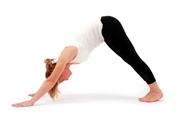 stock image Beautiful girl practicing yoga