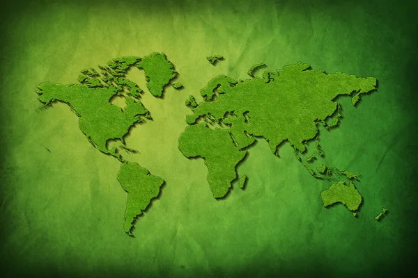 Global karta med gräs konsistens — Stockfoto