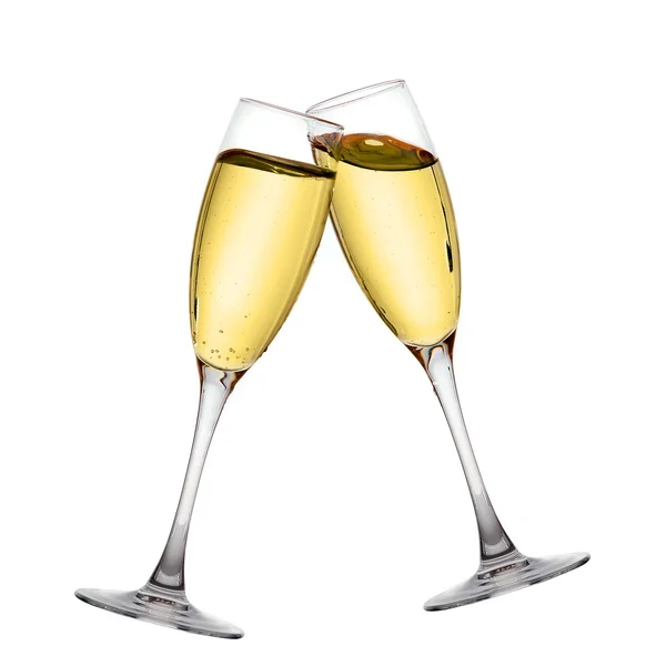 Dwa kieliszki do szampana eleganckie — Zdjęcie stockowe
