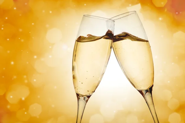 Dois elegantes copos de champanhe — Fotografia de Stock