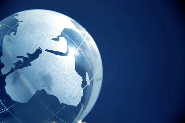 Blue glass globe — Stock Photo, Image