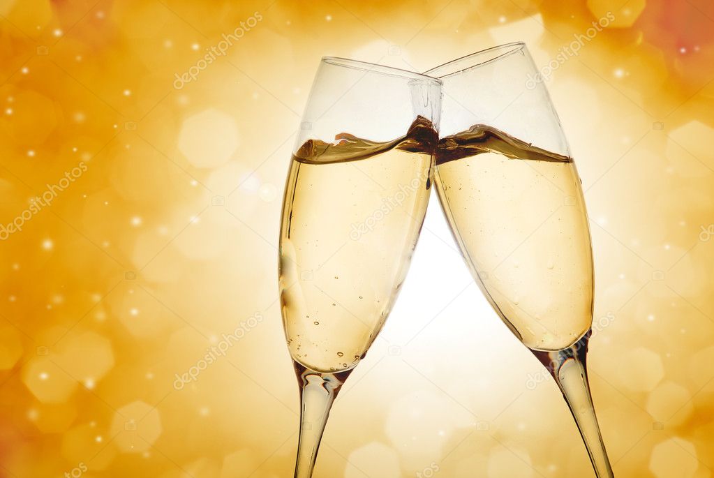 Two elegant champagne glasses Stock Photo by ©suti 7956909
