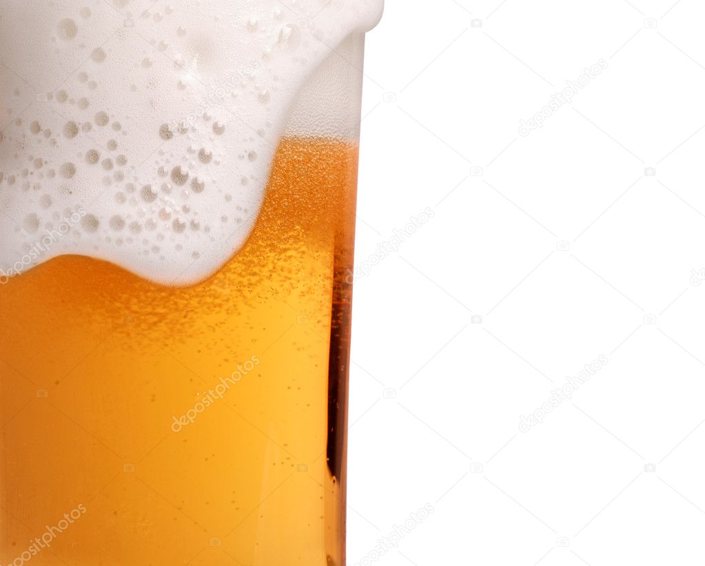 Glass of beer close-up
