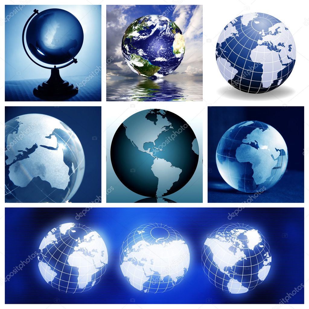 Collage with globes