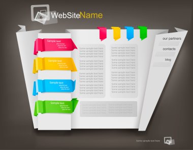 origami ile iş web sitesi şablonu. vektör çizim.