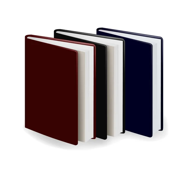 Libros coloridos sobre fondo blanco. Vector . — Vector de stock