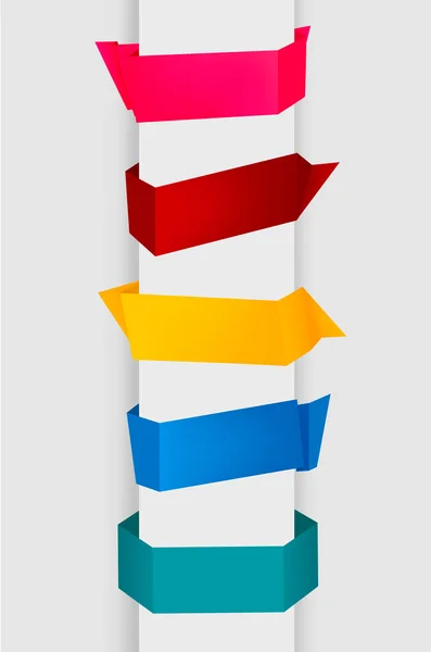 Набор разноцветных баннеров из бумаги оригами. Векторная иллюстрация . — стоковый вектор