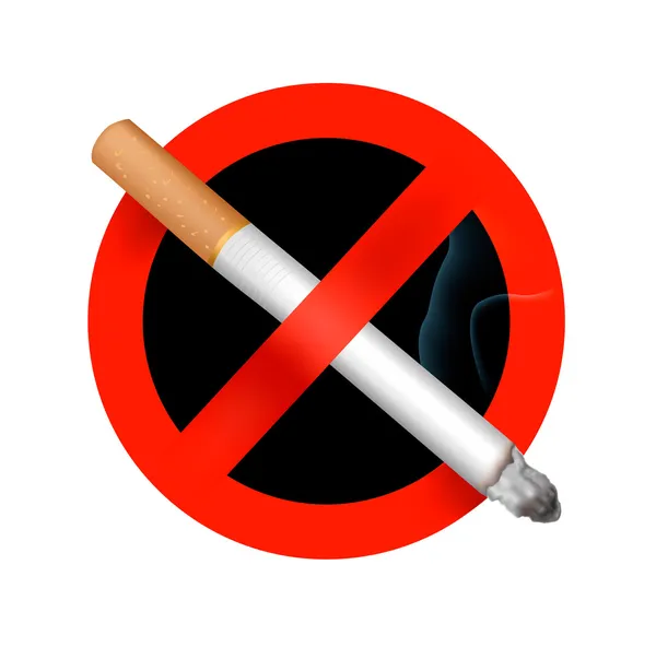 Não há sinal de fumar. Ilustração vetorial. — Vetor de Stock