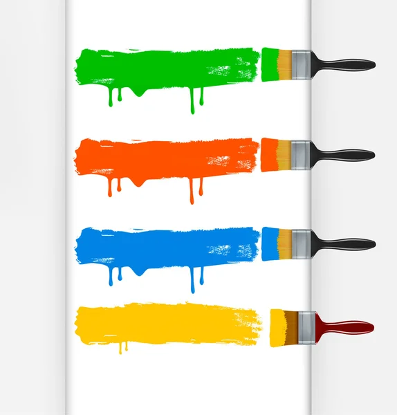 Conjunto de pinceles de rodillo de pintura de colores. Ilustración vectorial . — Vector de stock
