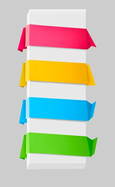 Огромный набор разноцветных бумажных баннеров оригами. Векторная иллюстрация . — стоковый вектор