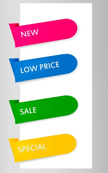 Lege kleurrijke papier tags. vectorillustratie — Stockvector