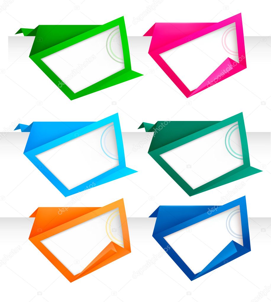 Abstract origami speech bubble vector background.