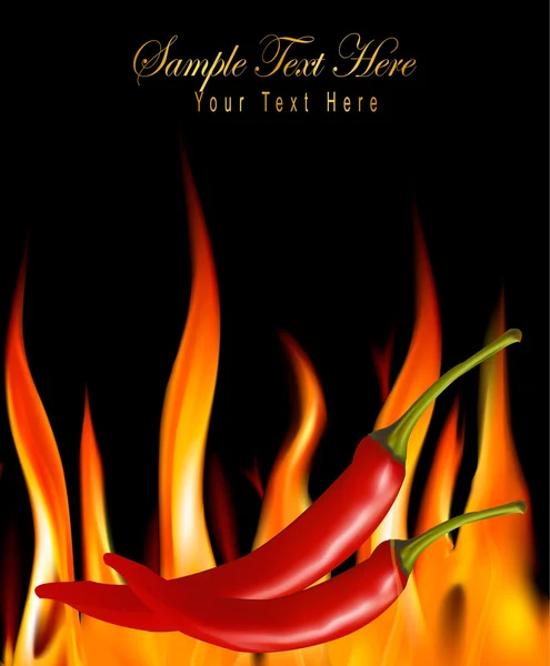 Hot chili peppers in brand. vector. — Stockvector