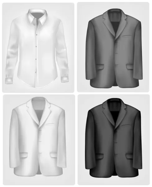 黒と白のシャツとスーツ。ベクトル イラスト — ストックベクタ