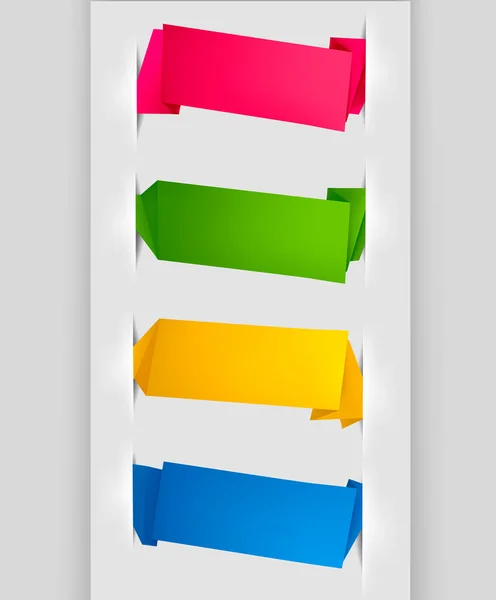 Conjunto de banderas de papel de colores. Ilustración vectorial . — Vector de stock