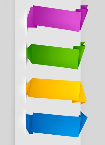 Set di striscioni di carta colorati. Illustrazione vettoriale . — Vettoriale Stock