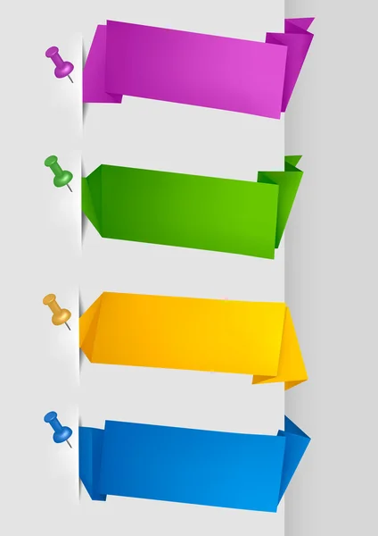 Набір барвистих паперових банерів. Векторні ілюстрації . — стоковий вектор