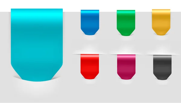 Set con pegatinas de colores. Ilustración vectorial . — Vector de stock