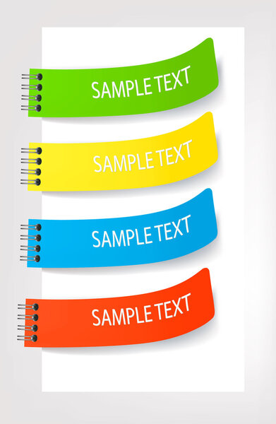 Set with colored stickers. Vector illustration.