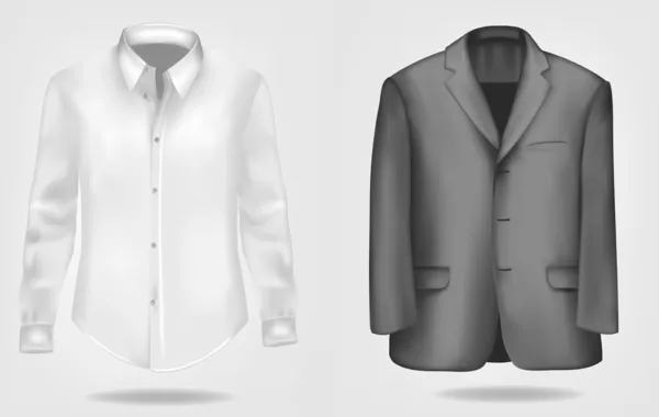 Mannens elegant vit kostym. vektor illustration. — Stock vektor