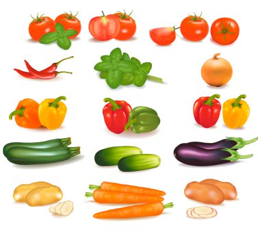 The big colorful group of vegetables. clipart