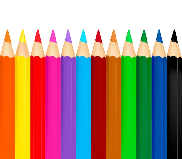 Фон с цветными карандашами. Вектор — стоковый вектор