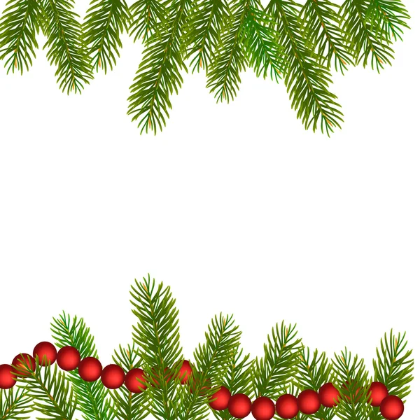 Ramas de árbol de Navidad. Vector — Vector de stock